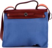 Pre-Owned Hermes Herbag Zip Leather and Toile 31
