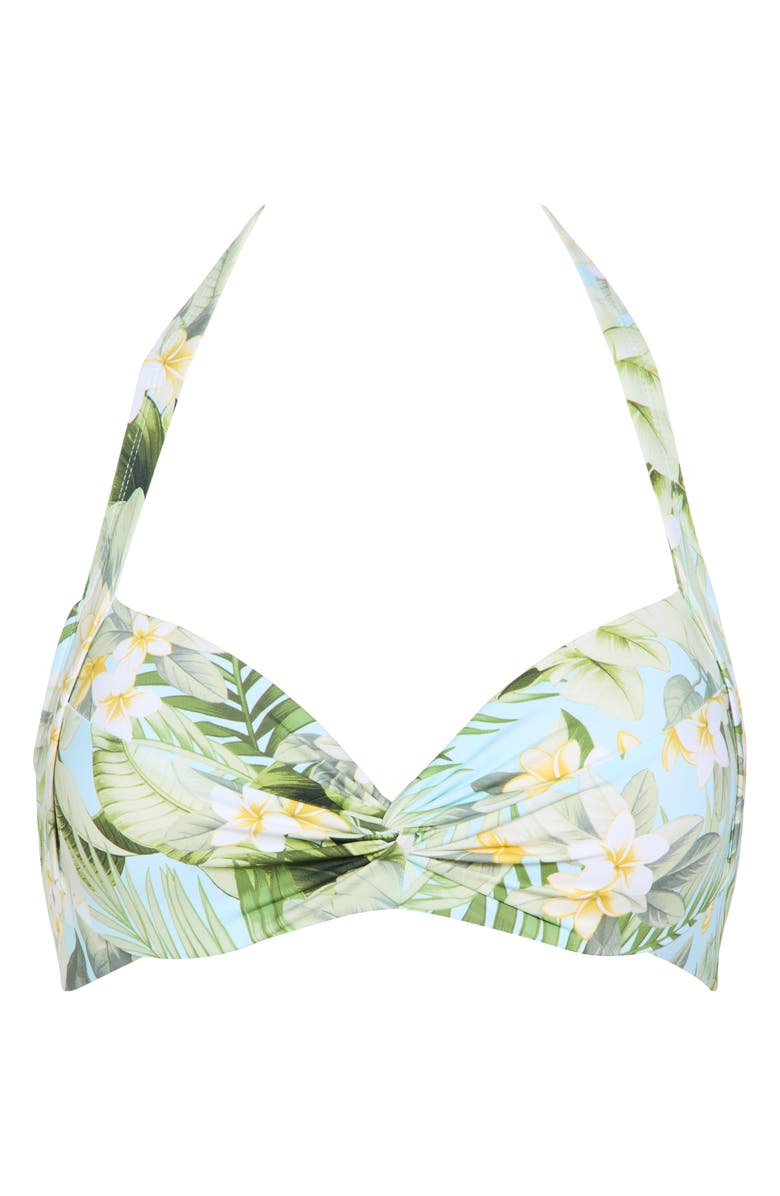 Tommy Bahama Paradise Fronds Underwire Halter Bikini Top, Alternate, color,
