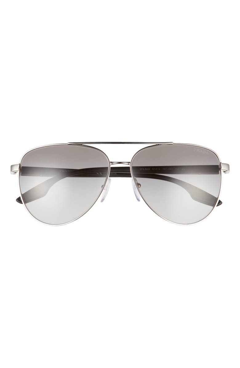 Prada Linea Rossa Marc Jacobs 61mm Aviator Sunglasses, Main, color,
