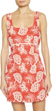 Ramy Brook Amalia Floral Embroidery Cotton Minidress