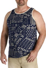 True Nation by DXL Big & Tall Paisley Sleeveless T-Shirt