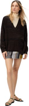 Missoni Oversized V-neck Sweater In Chevron Pattern