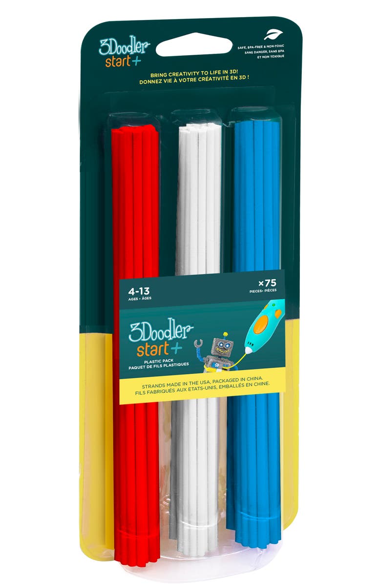 3Doodler 75-Pack Start+ Eco Filament Strands, Main, color, Multi
