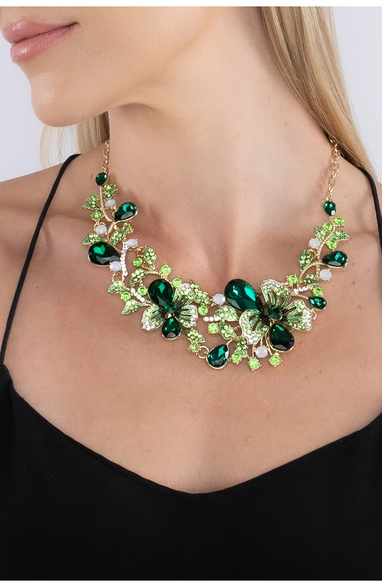 EYE CANDY LOS ANGELES Madison Crystal Statement Necklacce, Alternate, color, Gold