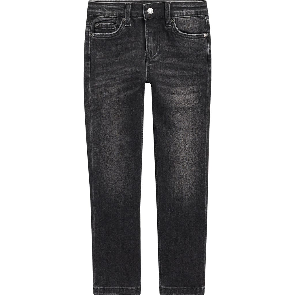 7 For All Mankind Kids' Stretch Straight Leg Jeans In Black
