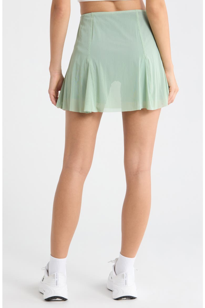Court Slam High Waist Tennis Skirt, Alternate, color, STEAM/ BLACK SPRUCE/ BLACK
