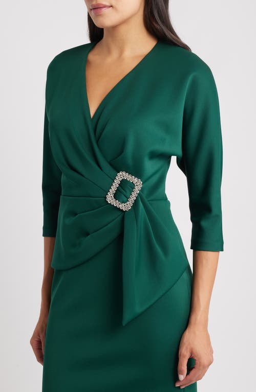 Eliza J Faux Wrap Cocktail Dress In Green