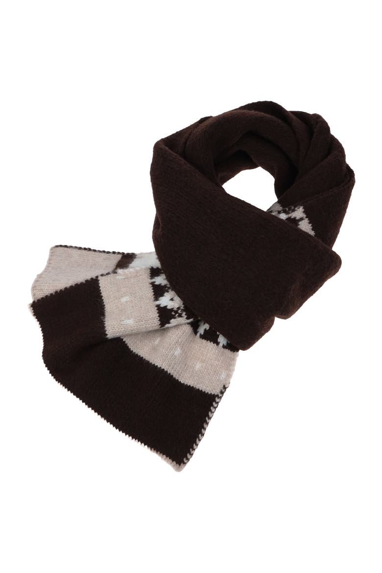 Heather Knit Ikat Scarf, Main, color, HEATHER