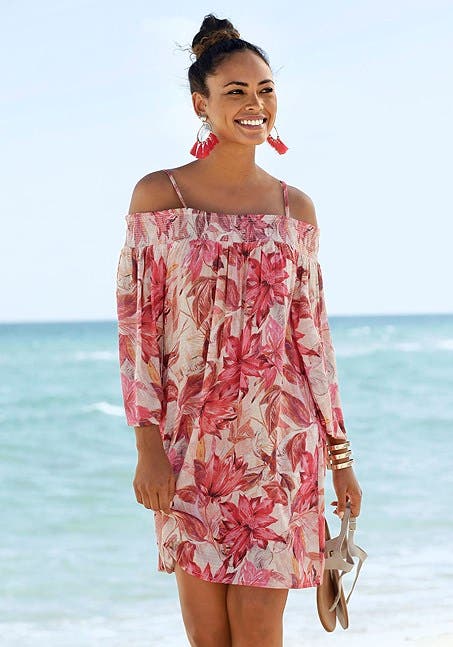 Women's Off The Shoulder Patterned Dress - image 2