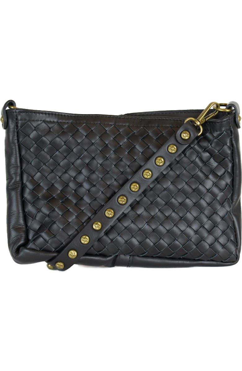 Persaman New York Mavis Woven Shoulder Bag, Main, color, Black