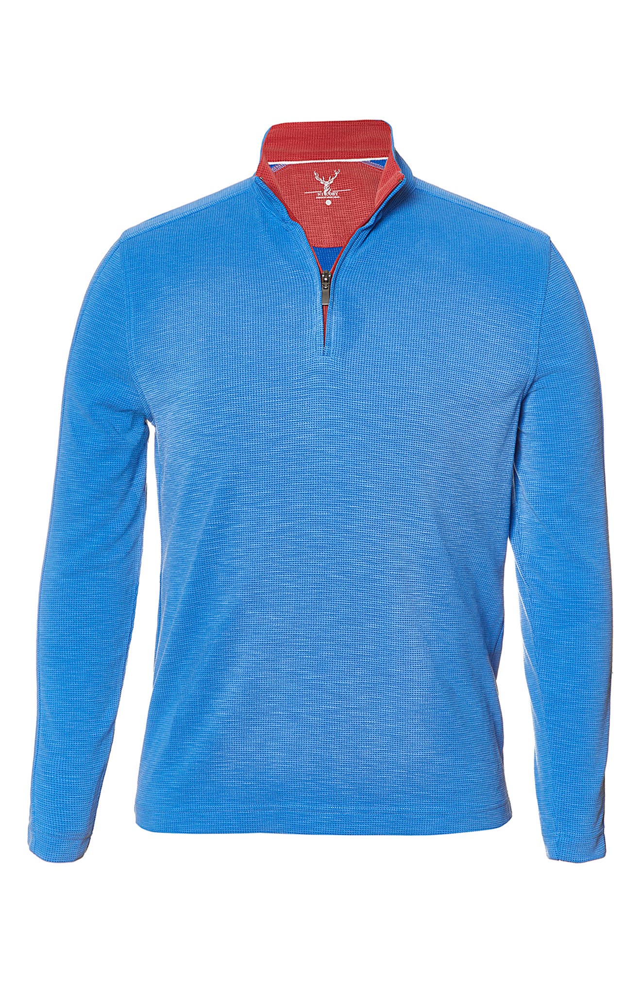 NICOBY Waffle Stitch Polynosic Quarter Zip Pullover