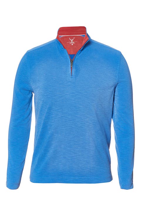 Waffle Stitch Polynosic Quarter Zip Pullover