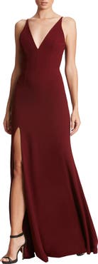 Dress the Population Iris Slit Crepe Gown