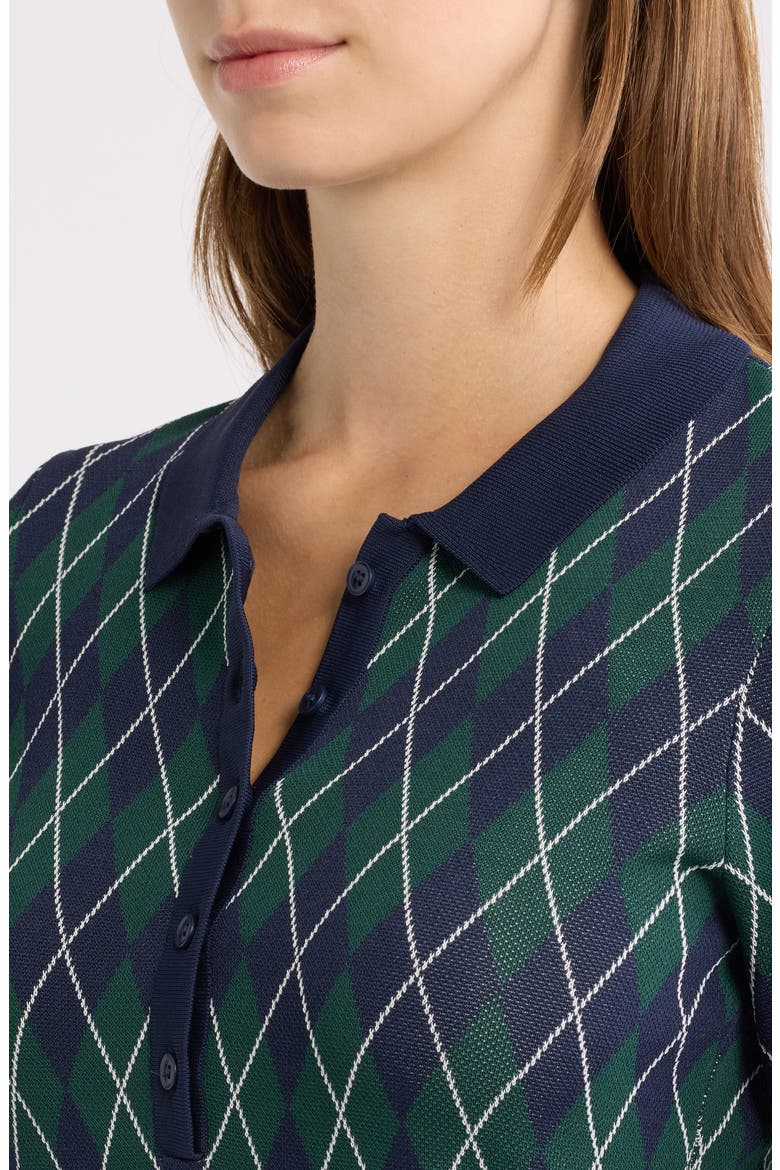 Argyle Long Sleeve Minidress, Alternate, color, NAVY