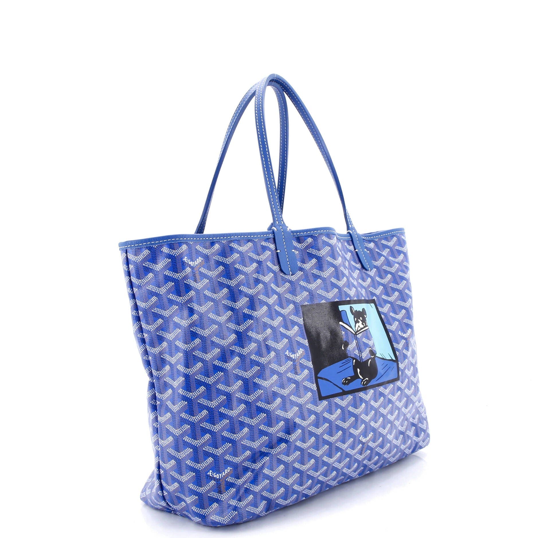 Pre-Owned Goyard Artois Tote Printed Coated Canvas PM, Alternate, color, Blue