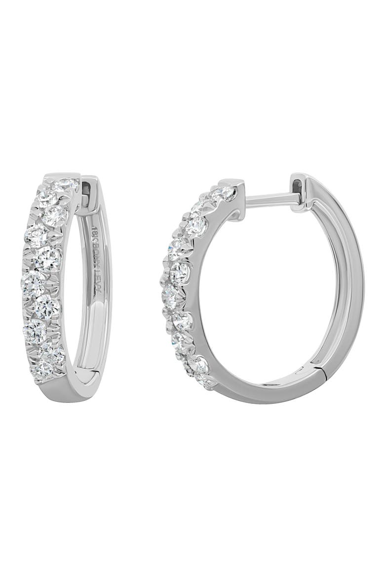 Mika Diamond Hoop Earring, Main, color, 18K WHITE GOLD