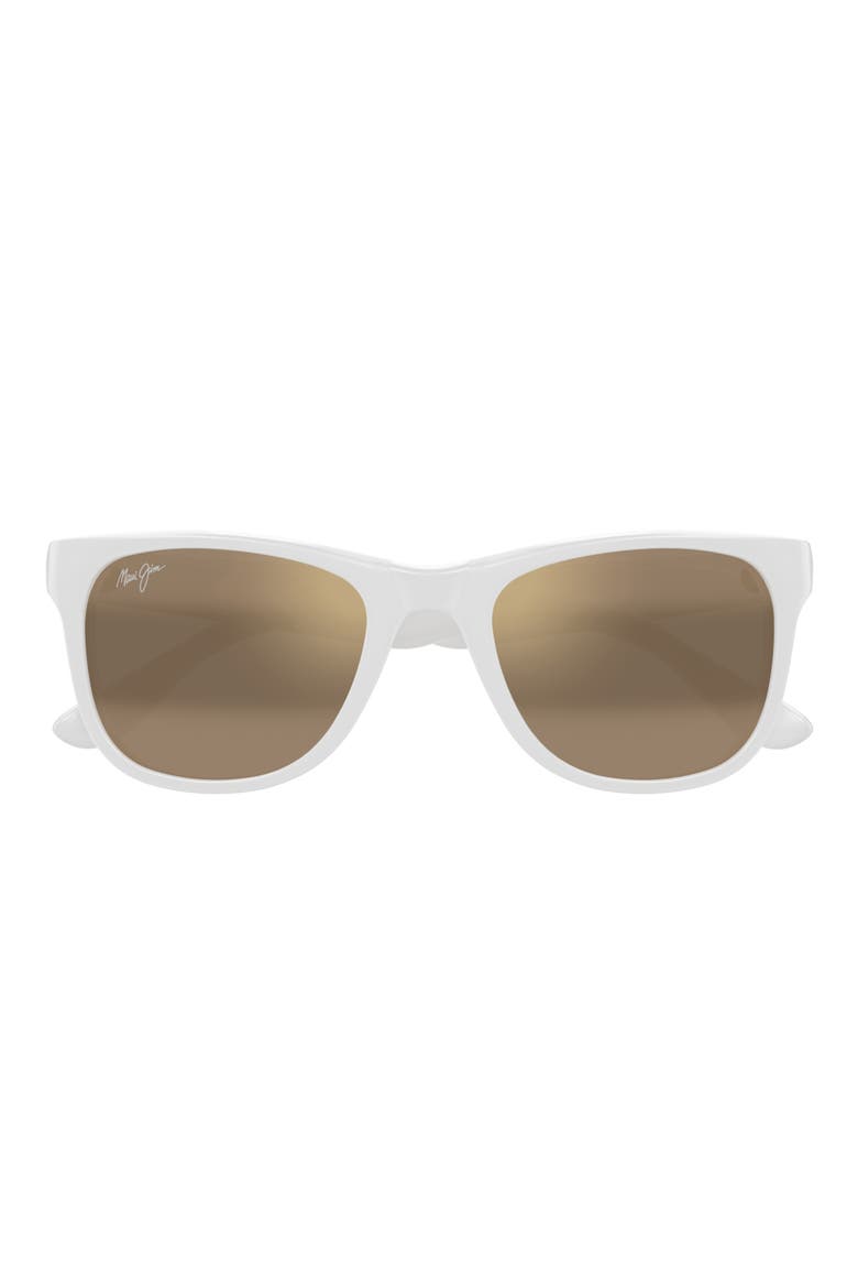 Kikonia XL 56mm Wraparound Rectangular Sunglasses, Main, color, WHITE