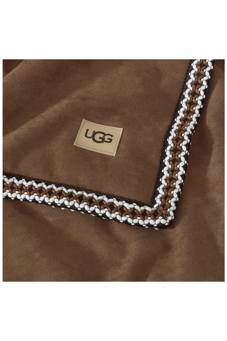 Kirkwood Braid Trim Throw Blanket, Alternate, color, CHESTNUT