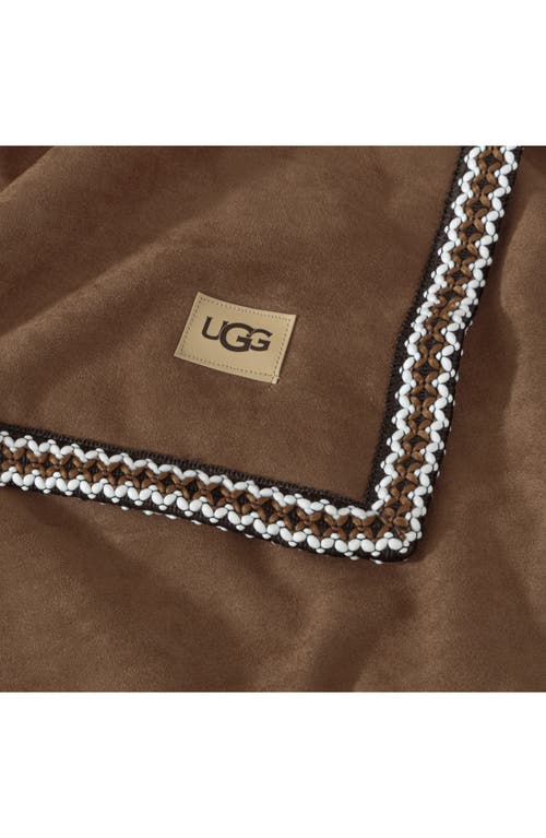 Ugg(r) Kirkwood Braid Trim Throw Blanket In Brown