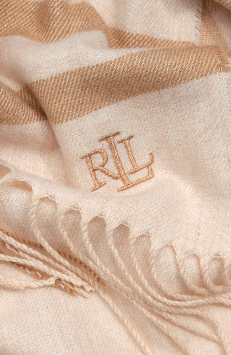 Lauren Ralph Lauren Exploded Plaid Scarf Update, Alternate, color, Cream/Camel