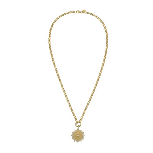 Lionheart 14k Gold Cassandane Small Sun Medallion Rolo Necklace In Gold