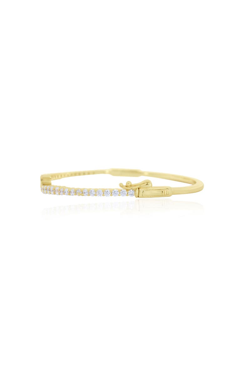 CZ Graduating Overlap Bangle, Alternate, color, Gold