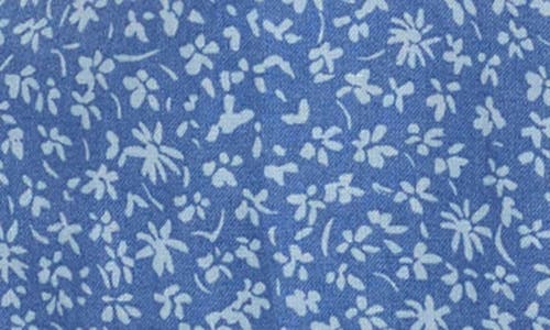 David Donahue Short Sleeve Linen & Cotton Sport Shirt In Blue