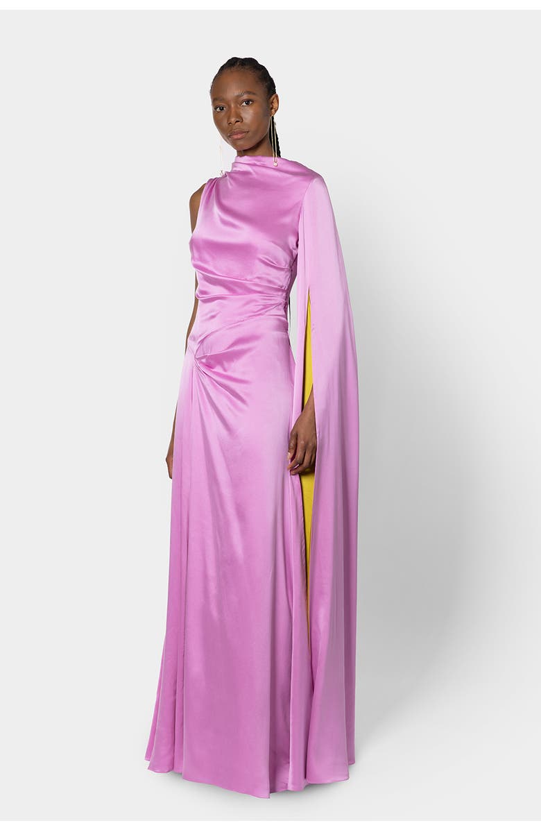 Roksanda Oma Floor Length Silk Dress, Alternate, color, Lilas/Zinnia