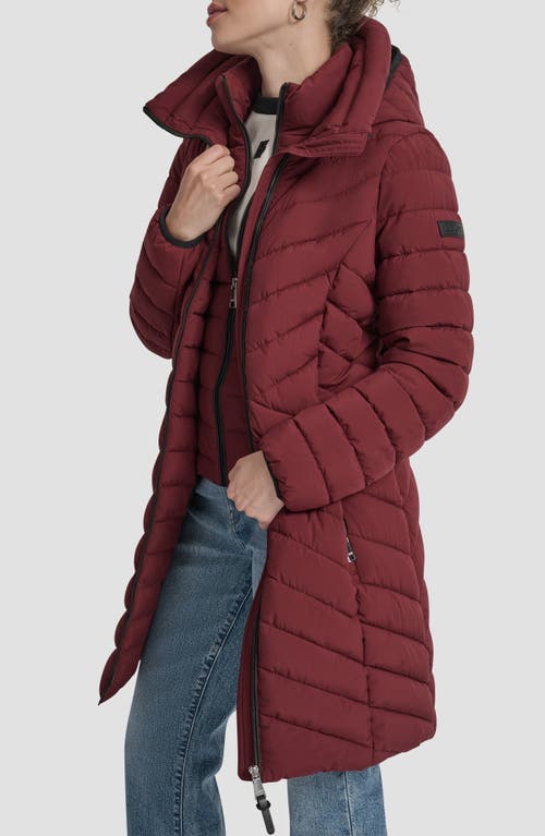 Dkny Stretch Packable Coat In Gray