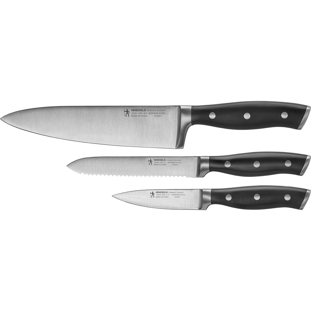 Henckels Cutlery Forged Accent Knife 3-piece Set In Silver