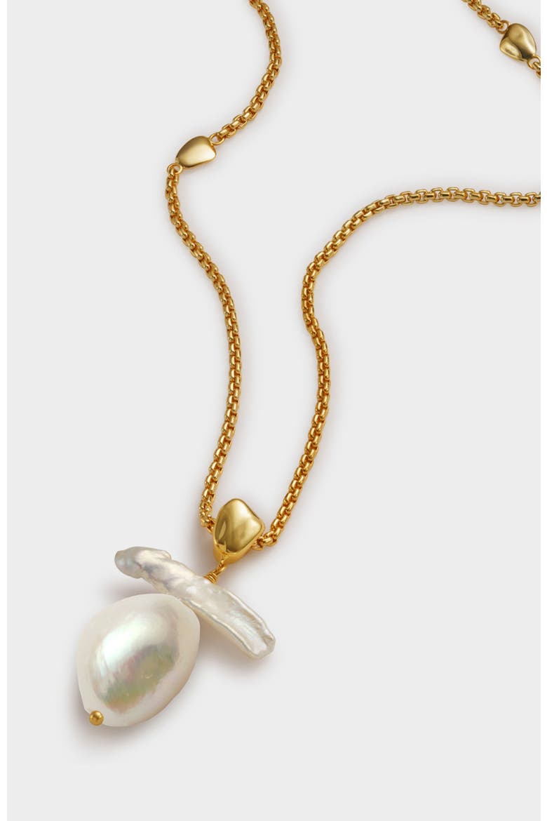 Sol Pearl Necklace, Alternate, color, Gold