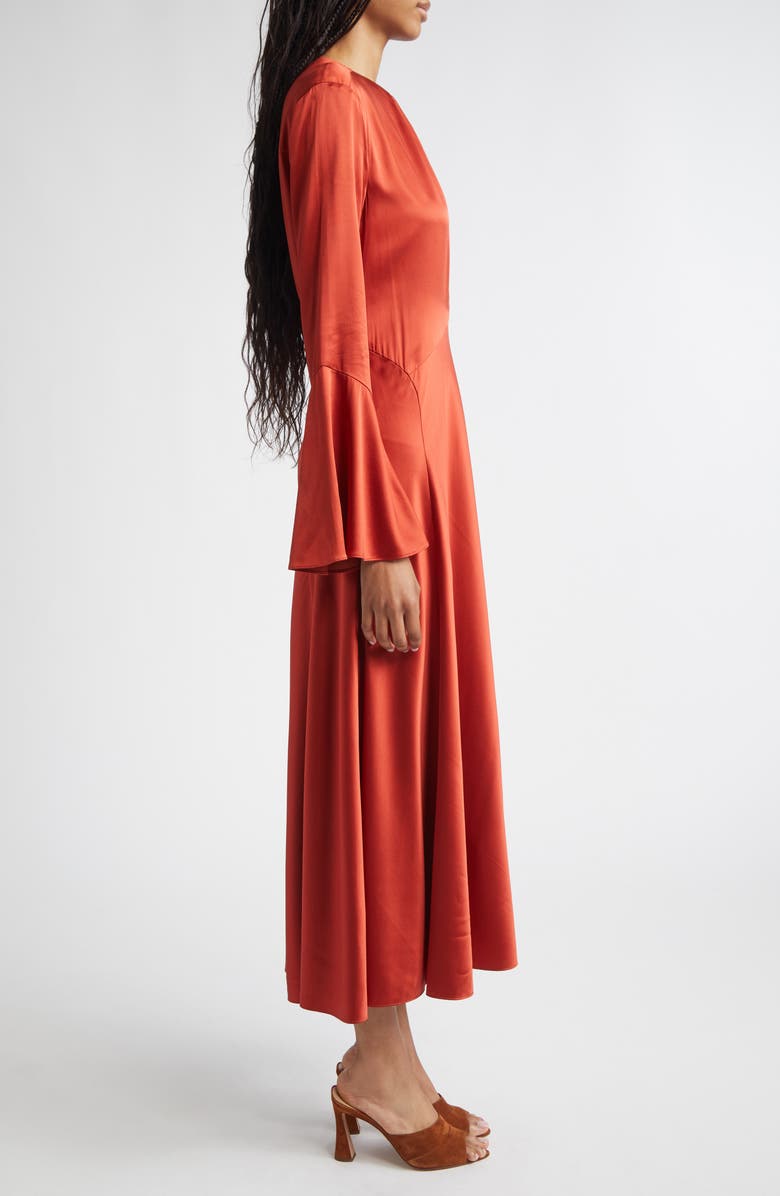 Veronica Beard Ezri Silk Blend Long Sleeve Dress, Alternate, color, Carnelian Red