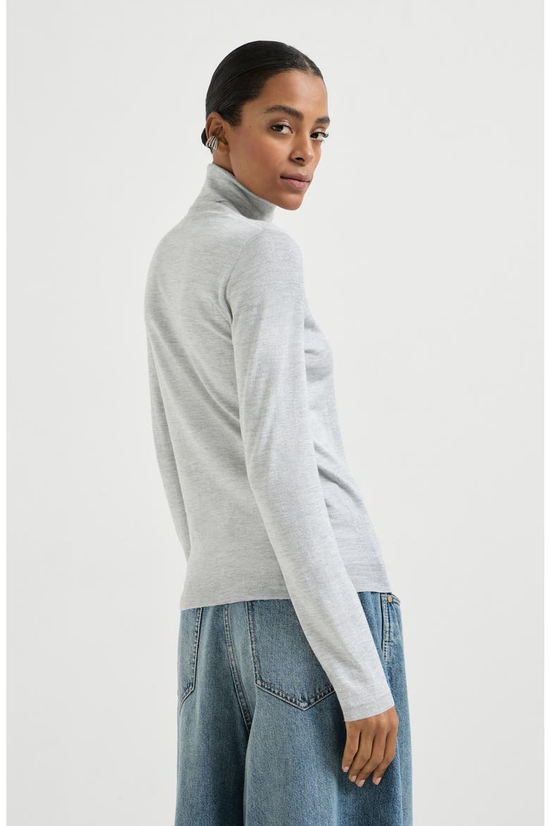 Cashmere and silk Sparkling sweater, Alternate, color, Light Grey