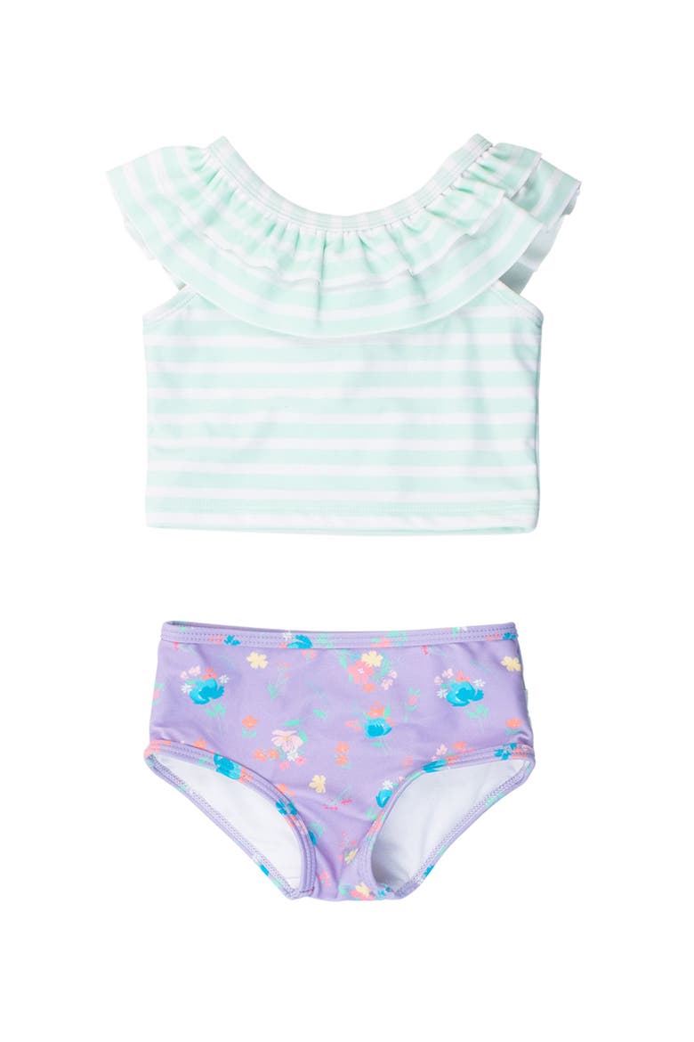 UPF50 Sun Protected Ruffle Tankini, Main, color, Purple Garden