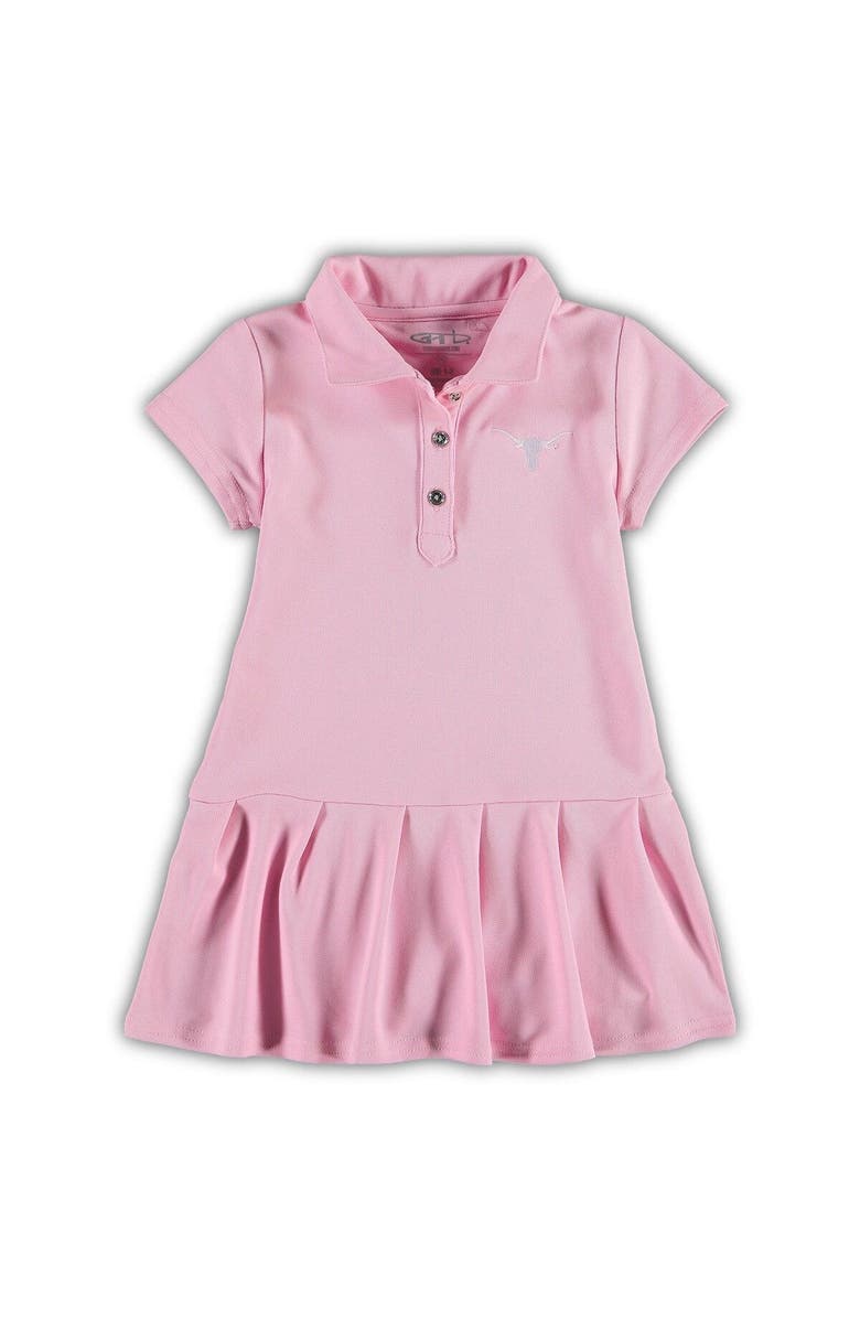 GARB Girls Toddler Garb Pink Texas Longhorns Caroline Cap Sleeve Polo Dress, Alternate, color,