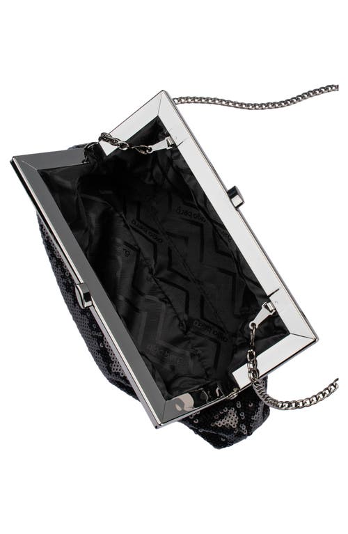 Olga Berg Zephyr Sequin Clutch In Black