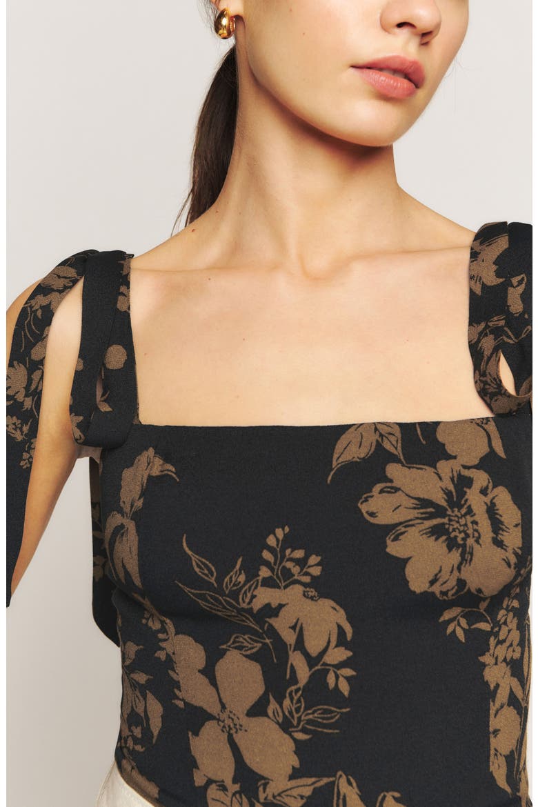 Ellora Tie Strap Tank, Alternate, color, NIGHT GARDEN