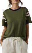 Faherty Throwback Stripe Sleeve Organic Cotton T-Shirt