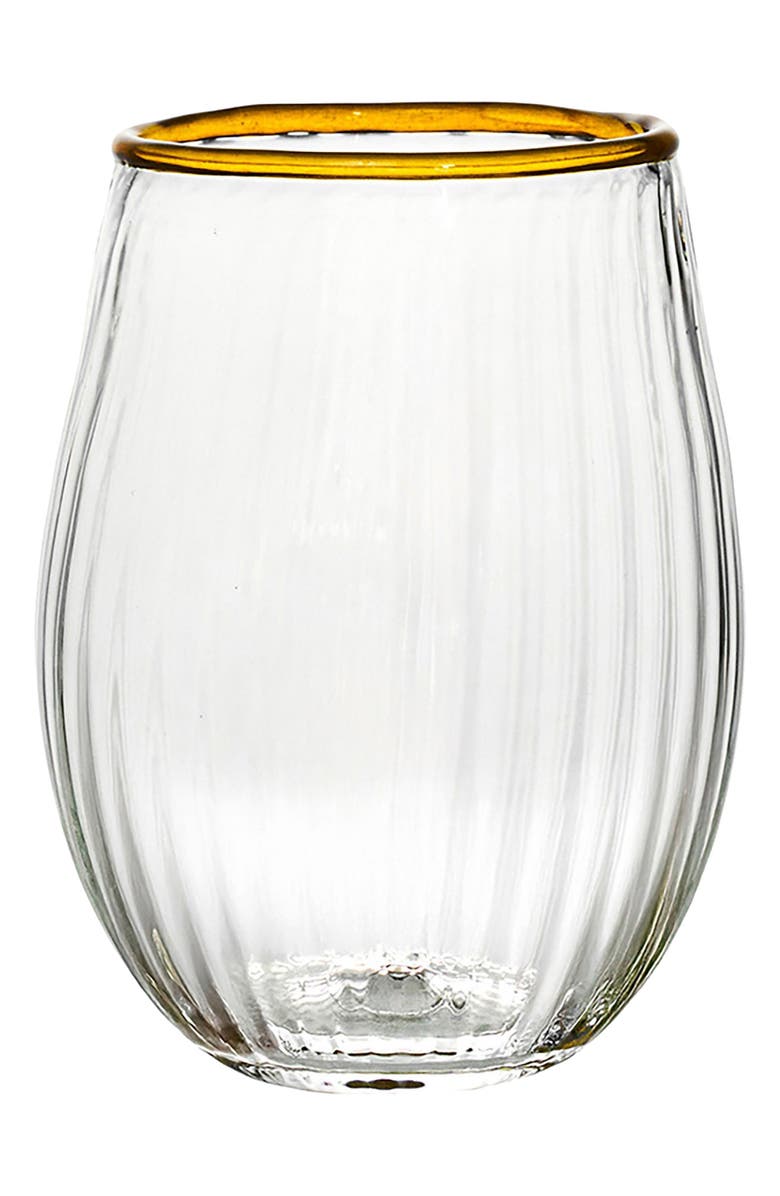 Juliska Nell Stemless Wine Glass, Main, color, Daffodil