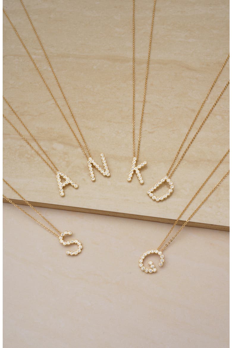 Crystal Initial Pendant Necklace, Alternate, color, GOLD- O