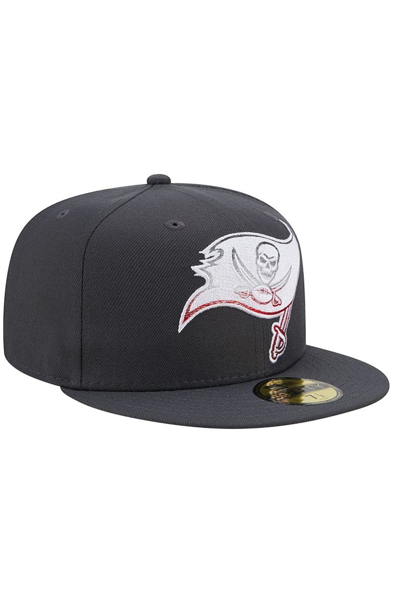 New Era Men's New Era Graphite Tampa Bay Buccaneers Color Dim 59FIFTY Fitted Hat, Alternate, color,