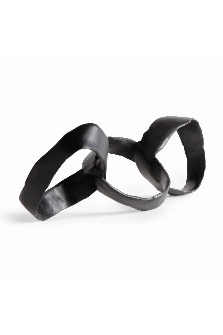 Aiden Sculpture - Black Cast Aluminum Modern Accent Piece, Main, color, Black