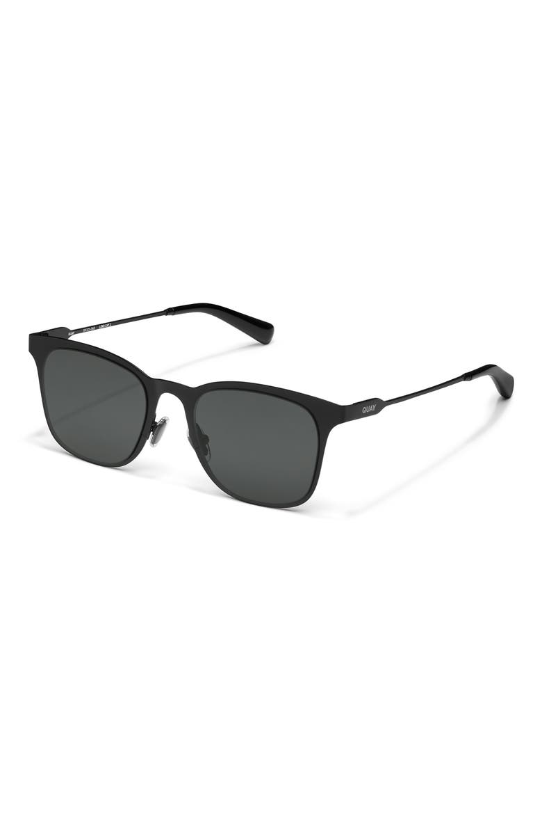 Flashback 51mm Polarized Round Sunglasses, Alternate, color, MATTE BLACK/ SMOKE POLARIZED