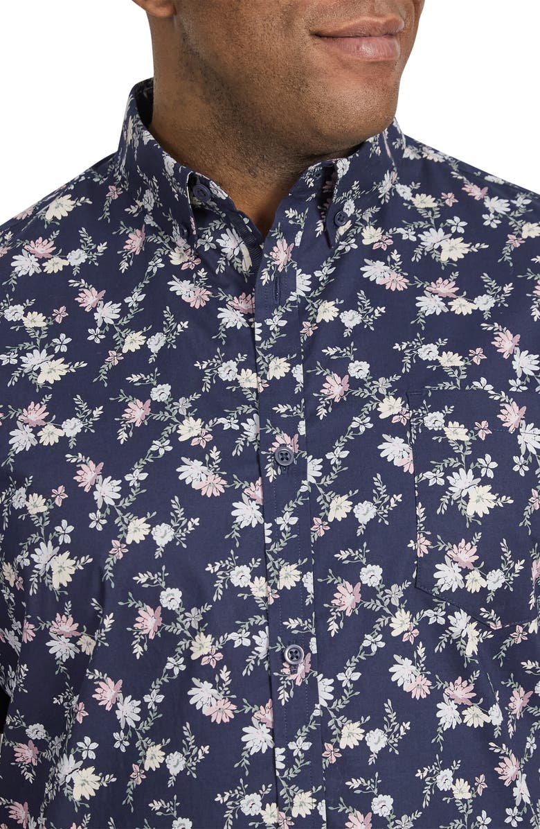 Johnny Bigg Nova Floral Short Sleeve Stretch Cotton Button-Down Shirt, Alternate, color,
