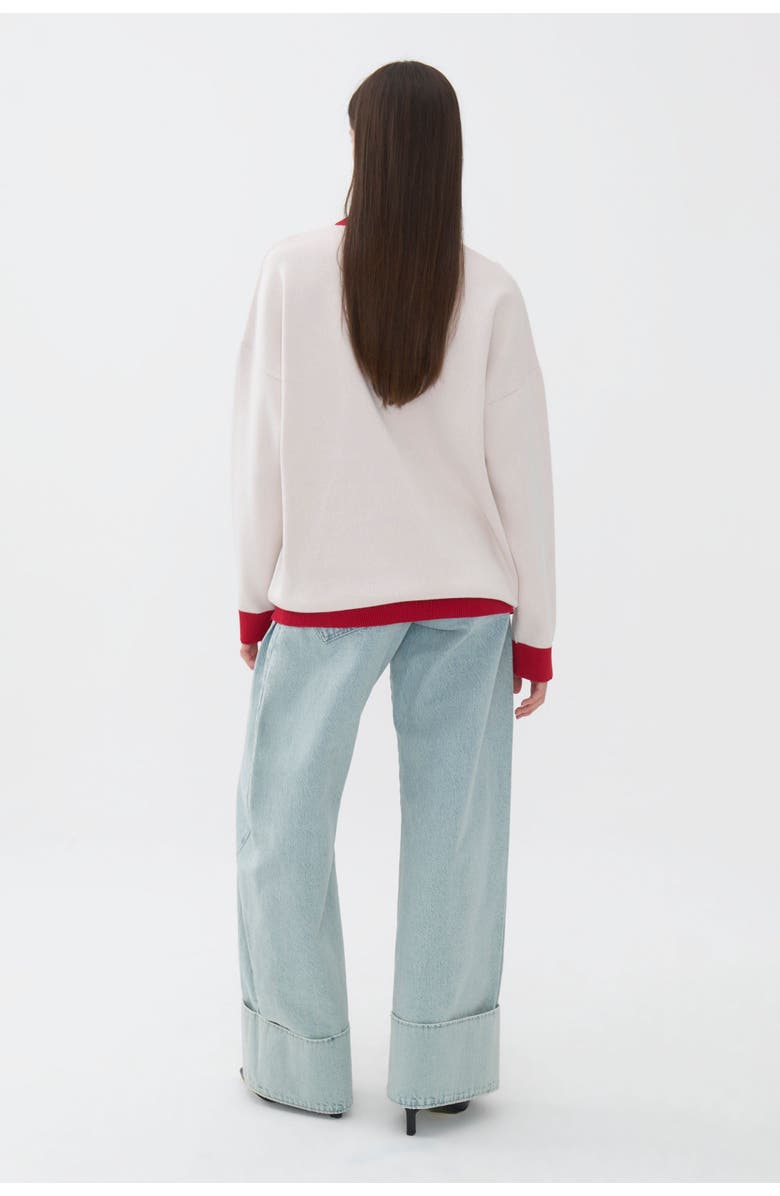 Nocturne Logo Printed Knit Sweater, Alternate, color, 