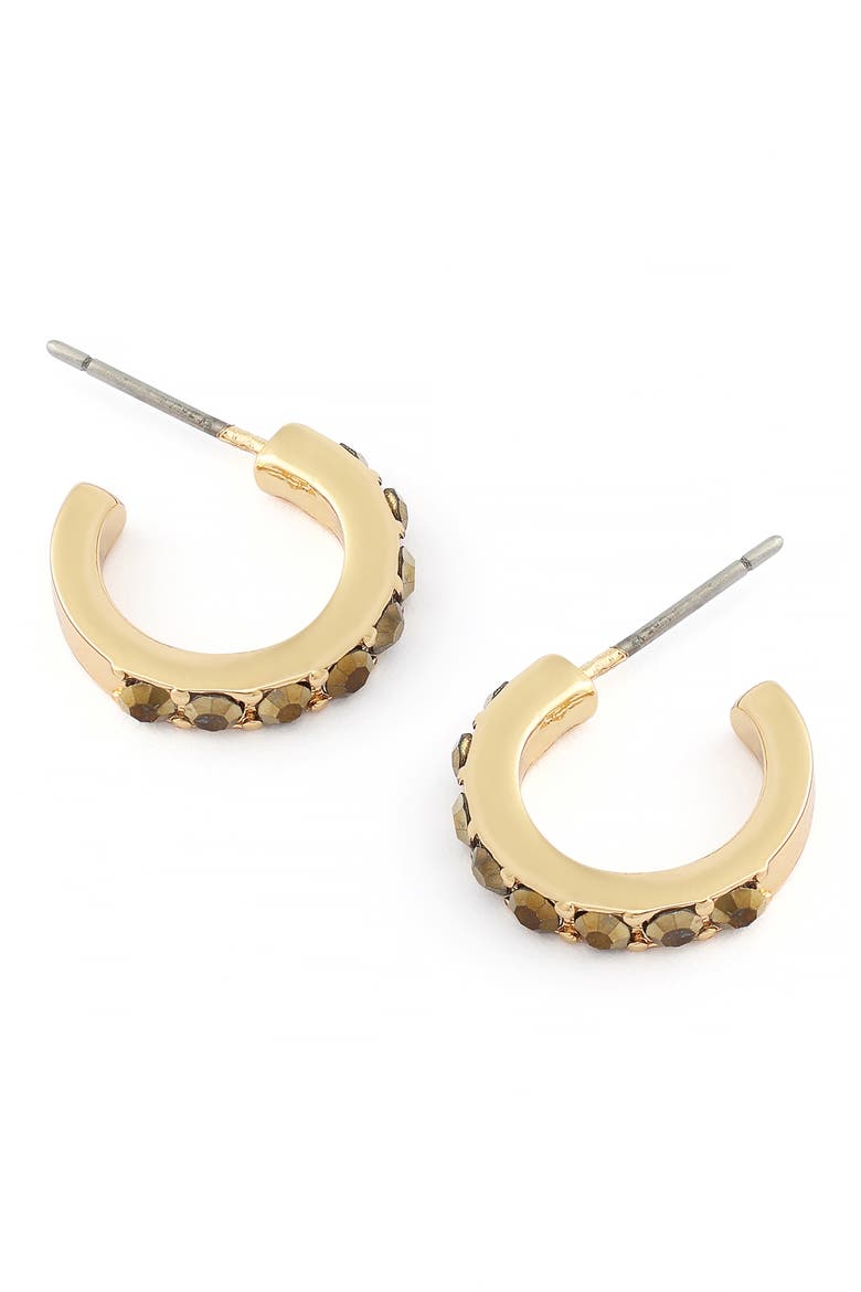 Stone Huggie Hoop Earrings, Alternate, color, TOPAZ