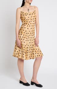 Muse Assembly Polka Dot Cowl Neck Maxi Dress