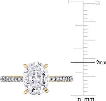 14K Yellow Gold Created Moissanite Engagement Ring