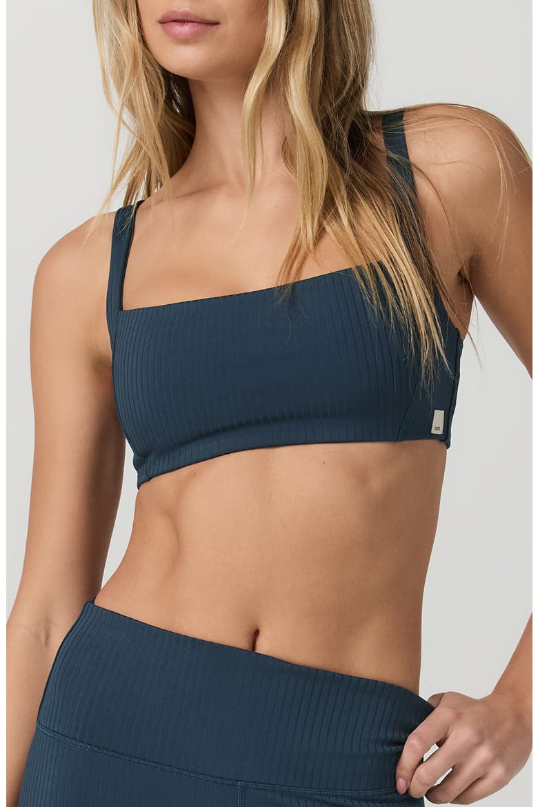 Inversion Rib Sports Bra, Main, color, OCEAN BLUE