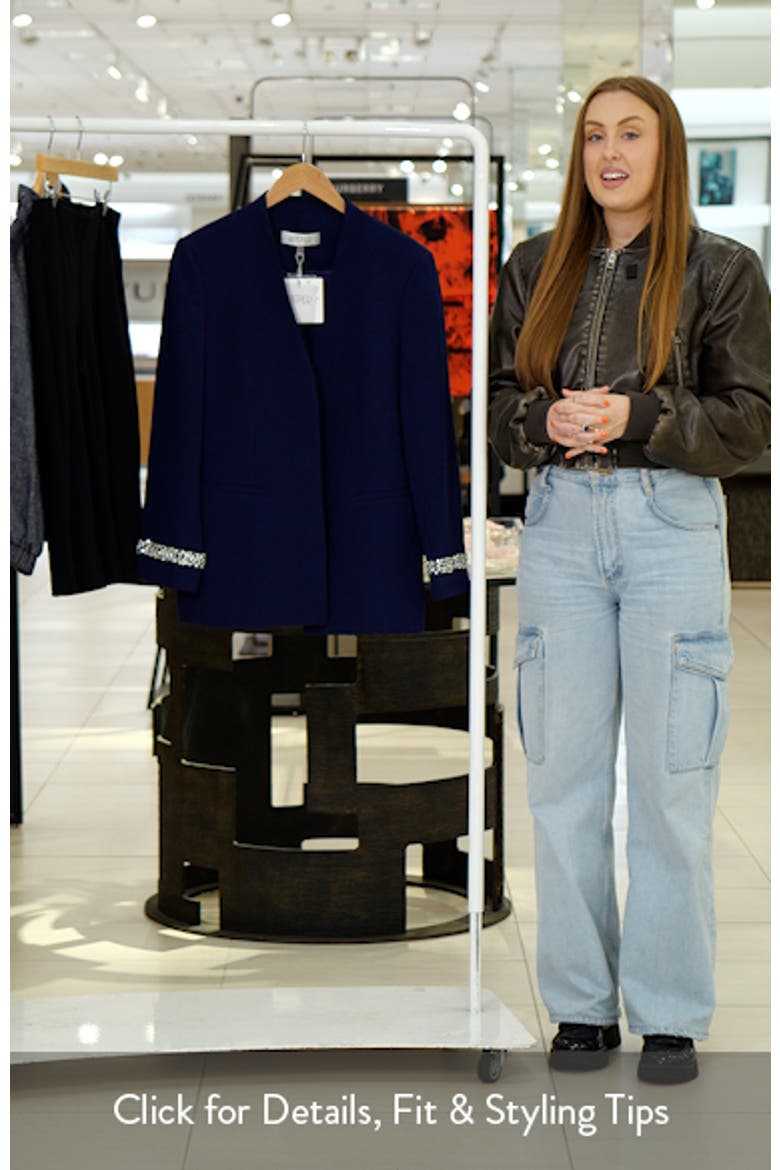 Collarless Open Front Jacket video